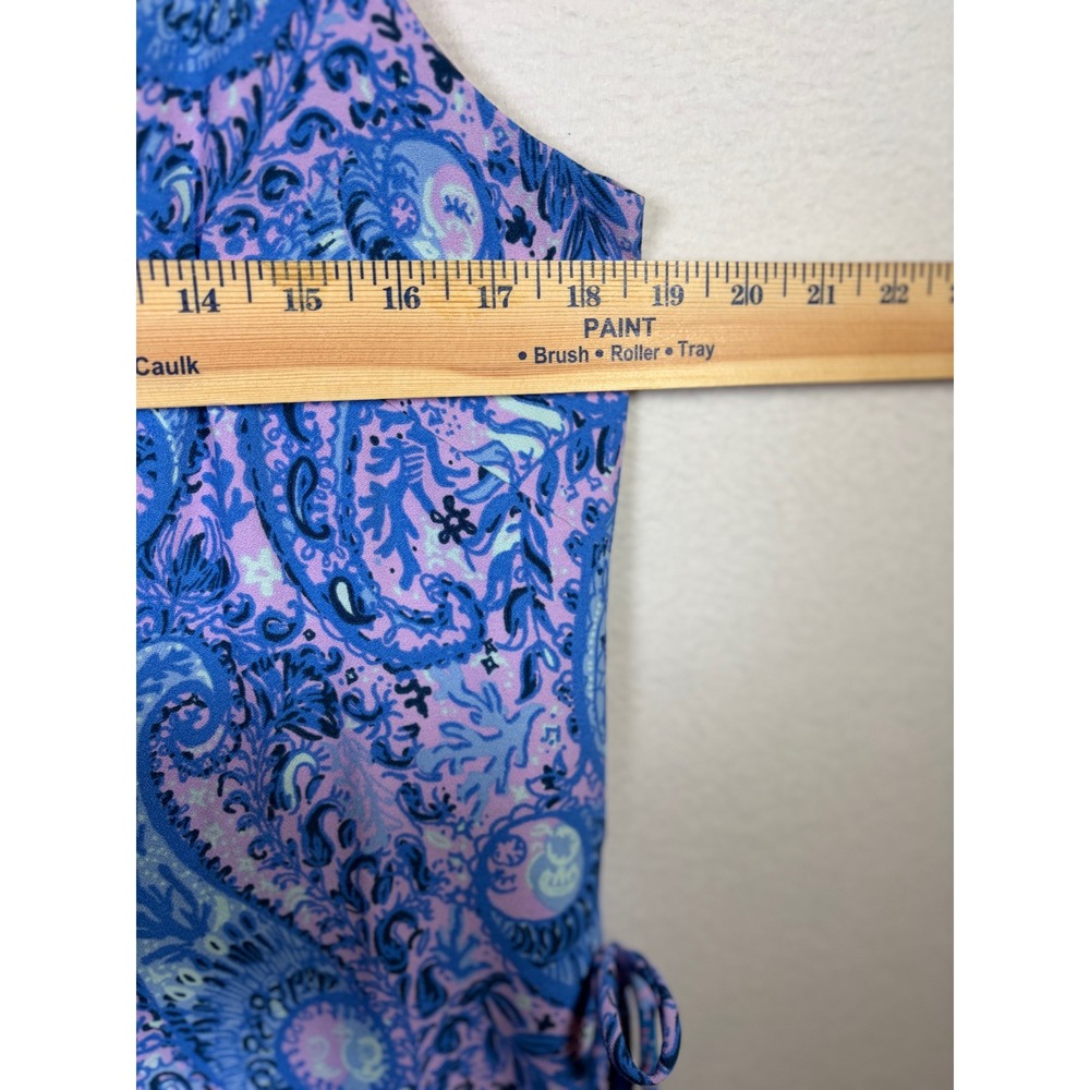 Lilly Pulitzer Fiesta Paisley Purple Iris Dress Womens 10  Sleeveless Side Tie - Picture 5 of 8